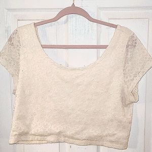 Cream Lace Crop